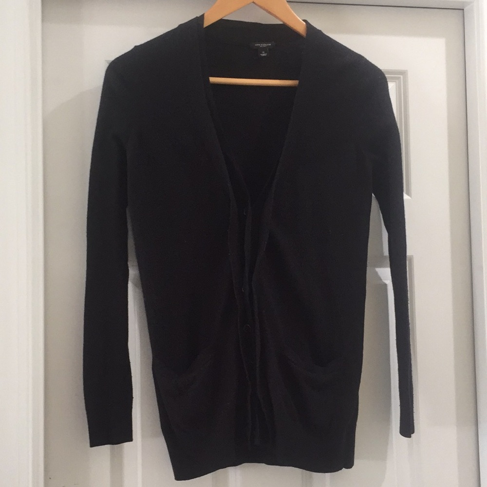 Black cardigan sweater
